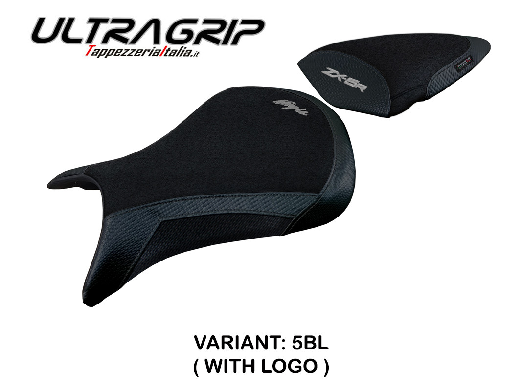 TPZ Andujar Ultragrip black Saddle covering Logo Kawasaki ZX6R Ninja 2007-2008