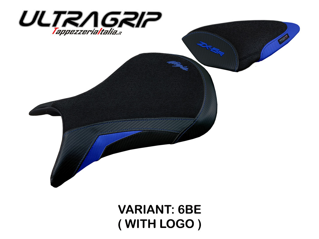 TPZ Andujar Ultragrip blue Saddle covering Logo Kawasaki ZX6R Ninja 2007-2008