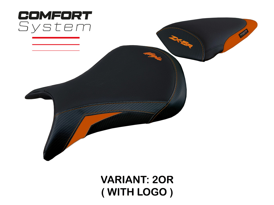 Rivestimento sella TPZ Juri Comfort Logo arancio Kawasaki ZX6R Ninja 2005-2006