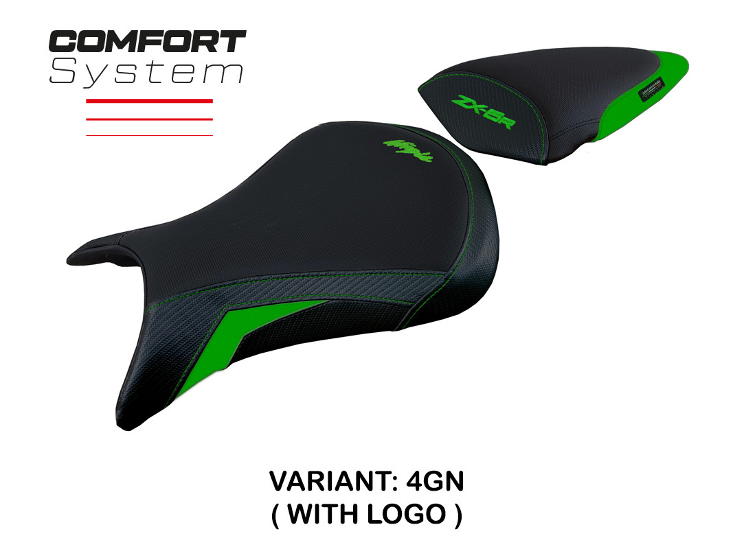 Rivestimento sella TPZ Juri Comfort Logo verde Kawasaki ZX6R Ninja 2005-2006