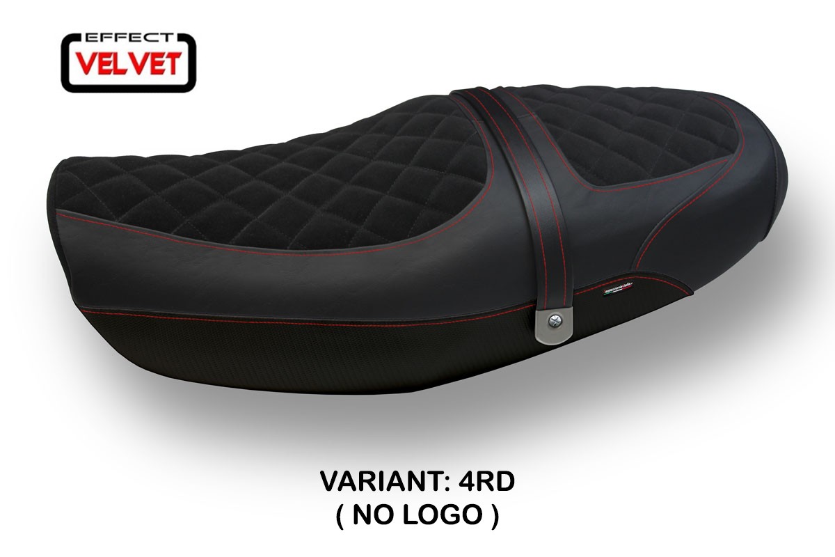 Rivestimento sella TPZ Natal Total Black Velvet rosso Kawasaki Z900RS 2018-2025