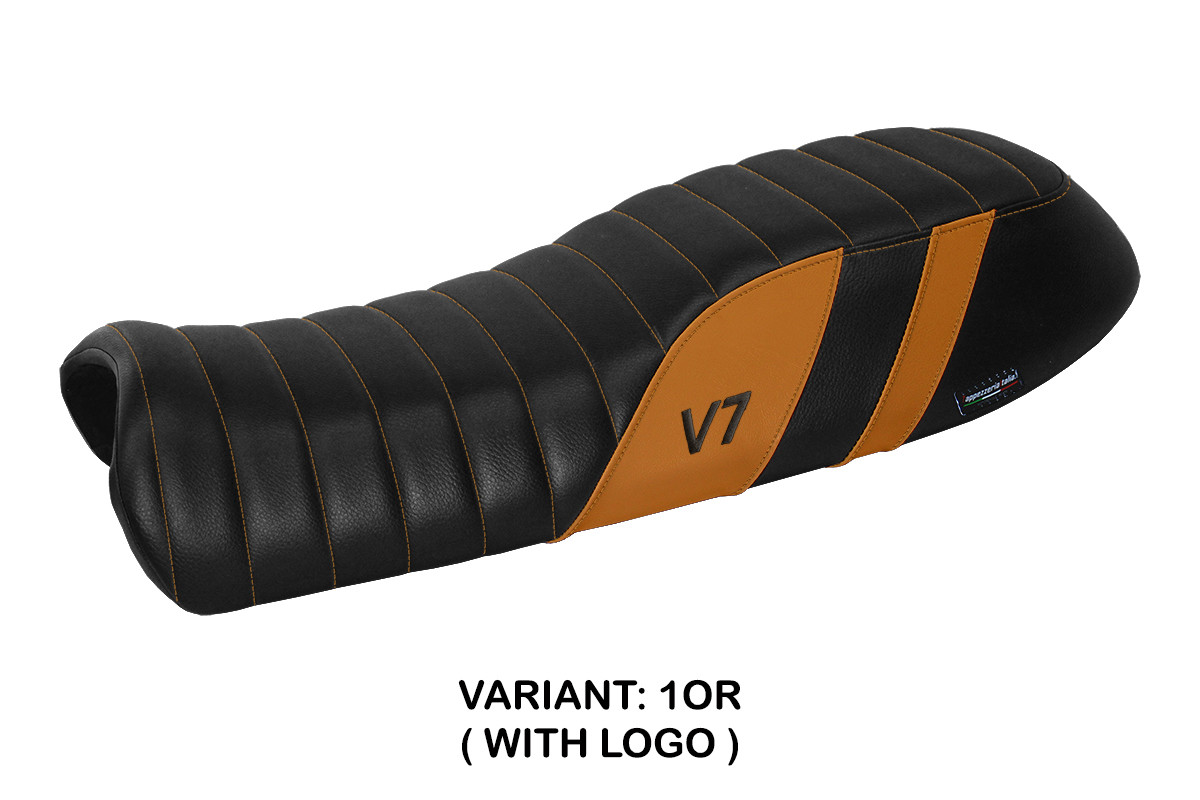 Rivestimento sella TPZ Davis Logo arancio Moto Guzzi V7 2011-2020