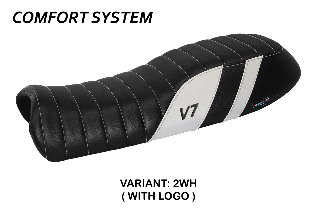 Rivestimento sella TPZ Davis Comfort Logo bianco Moto Guzzi V7 2011-2020