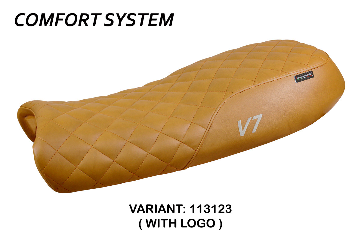 Rivestimento sella TPZ Davis Vintage Comfort Logo cammello Moto Guzzi V7 2011-2020