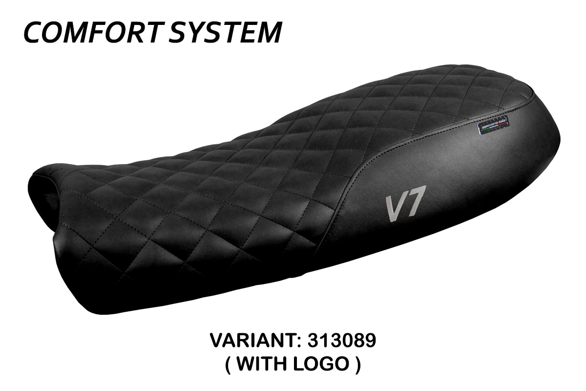 Rivestimento sella TPZ Davis Vintage Comfort Logo nero Moto Guzzi V7 2011-2020