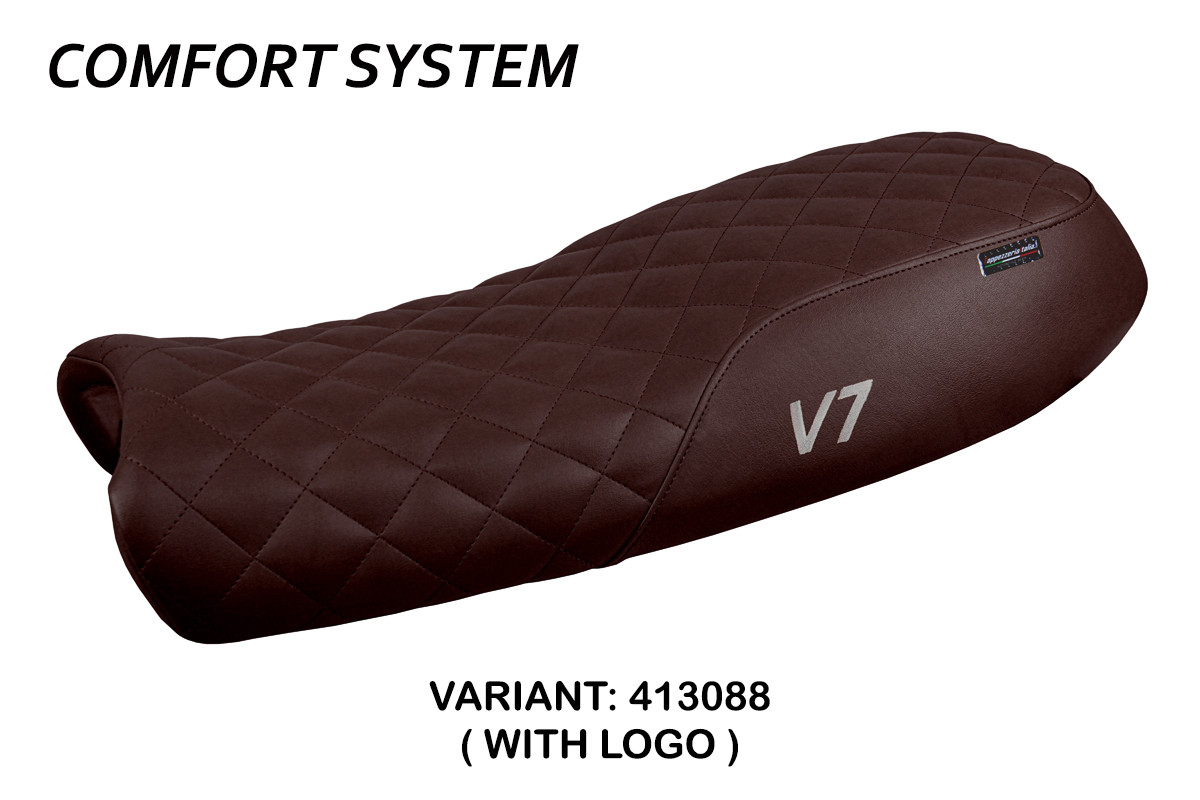 Rivestimento sella TPZ Davis Vintage Comfort Logo testa di moro Moto Guzzi V7 2011-2020