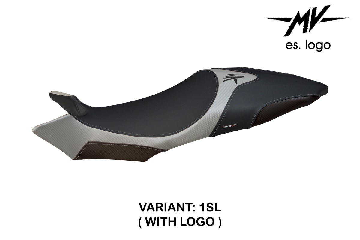 Rivestimento sella TPZ Termoli 1 Logo argento Mv Agusta Brutale 920/1090/1090R 2009-2015