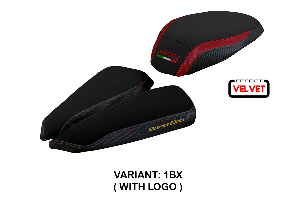 TPZ Adai Velvet bordeaux Saddle covering Logo Mv Agusta Brutale 1000RR 2020-2025
