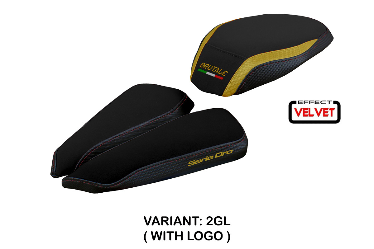 TPZ Adai Velvet gold Saddle covering Logo Mv Agusta Brutale 1000RR 2020-2025