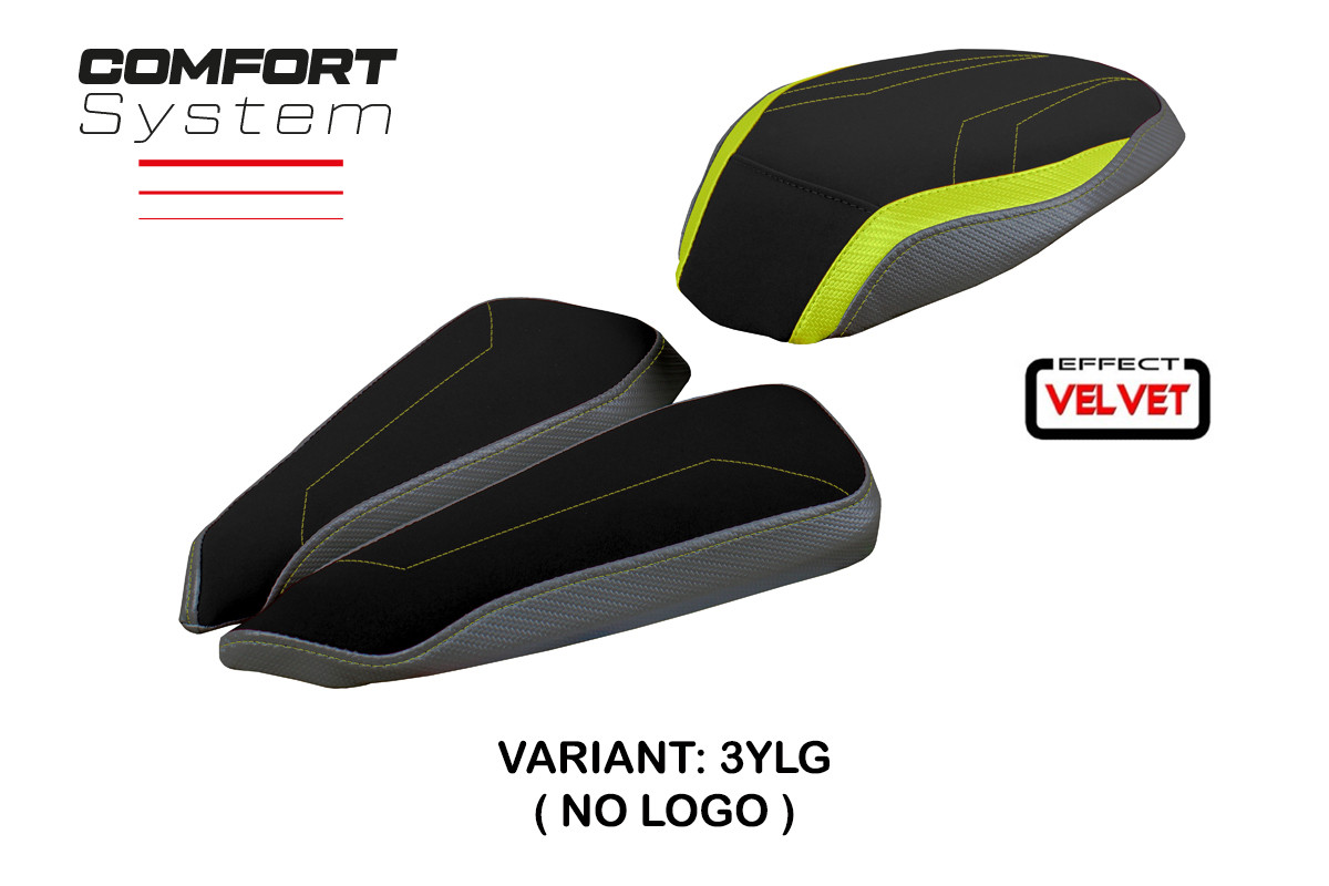 Rivestimento sella TPZ Meilan Velvet Comfort giallo-grigio Mv Agusta Brutale 1000RR 2020-2025