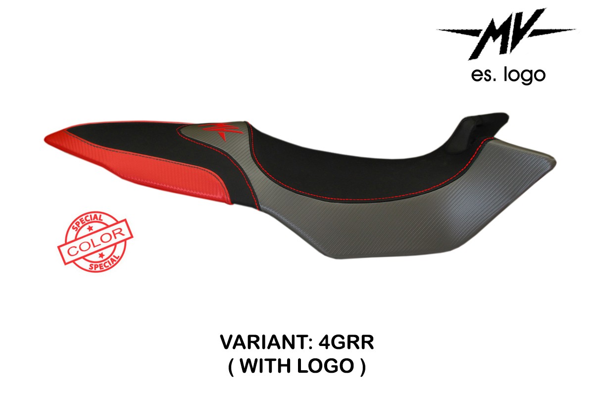 TPZ Biella Special grey-red Saddle covering Logo Mv Agusta Brutale 675/800 2012-2015