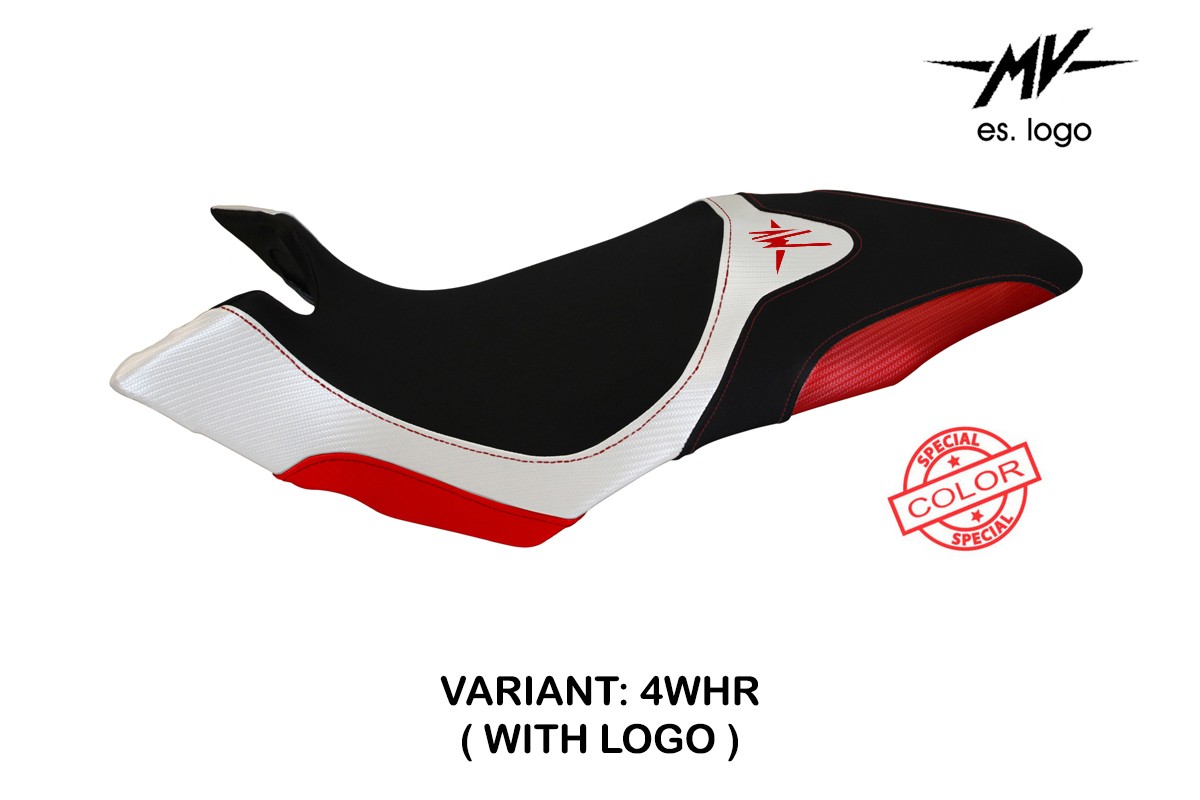 TPZ Aosta Special white-red Saddle covering Logo Mv Agusta Dragster 800 2014-2018