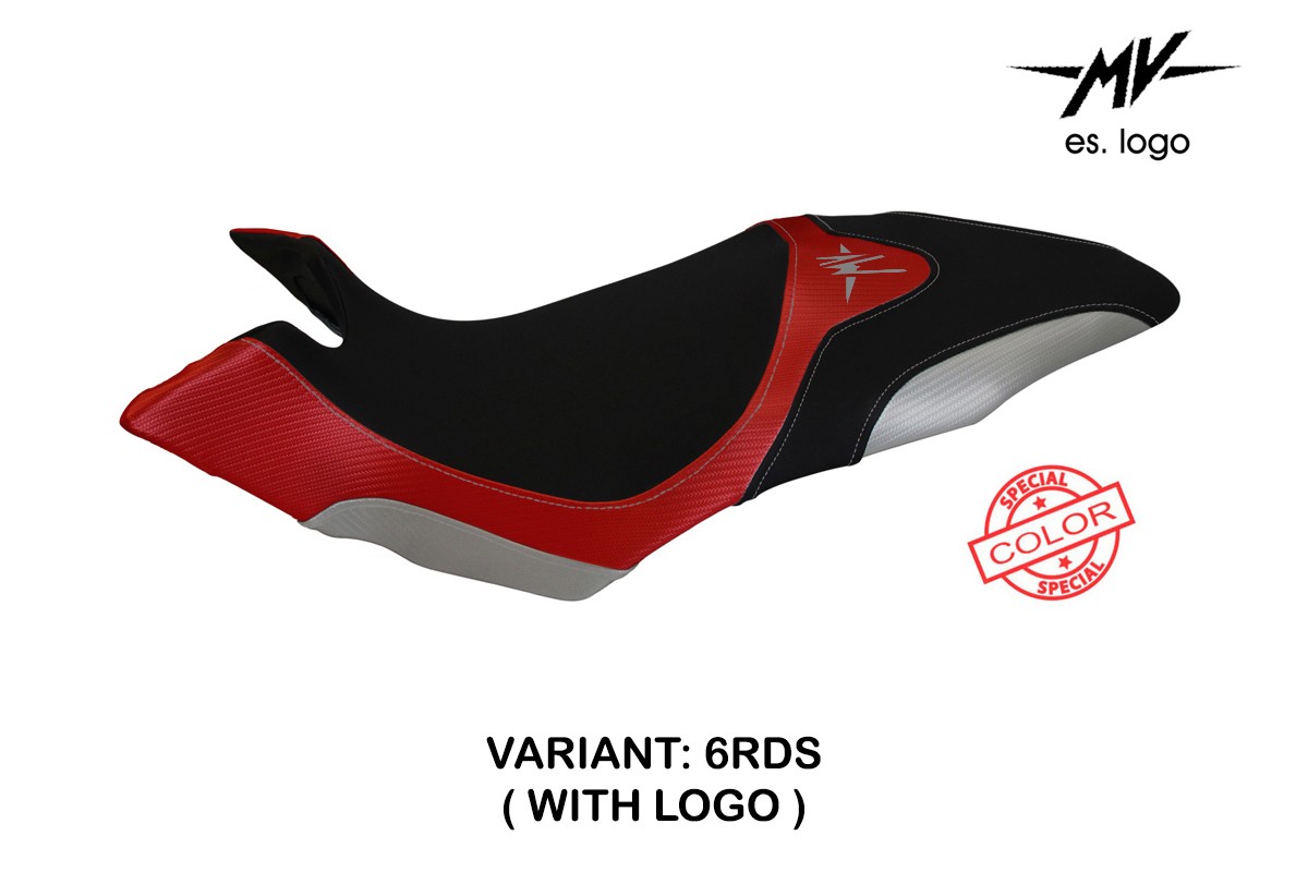 TPZ Aosta Special red-Silver Saddle covering Logo Mv Agusta Dragster 800 2014-2018