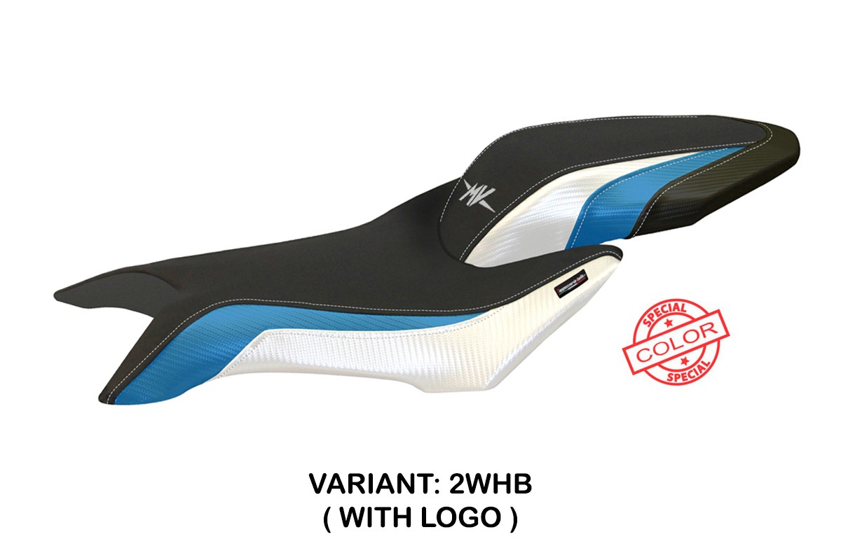 Rivestimento sella TPZ Zurigo Logo Special bianco-blu Mv Agusta Brutale 800 2016-2025