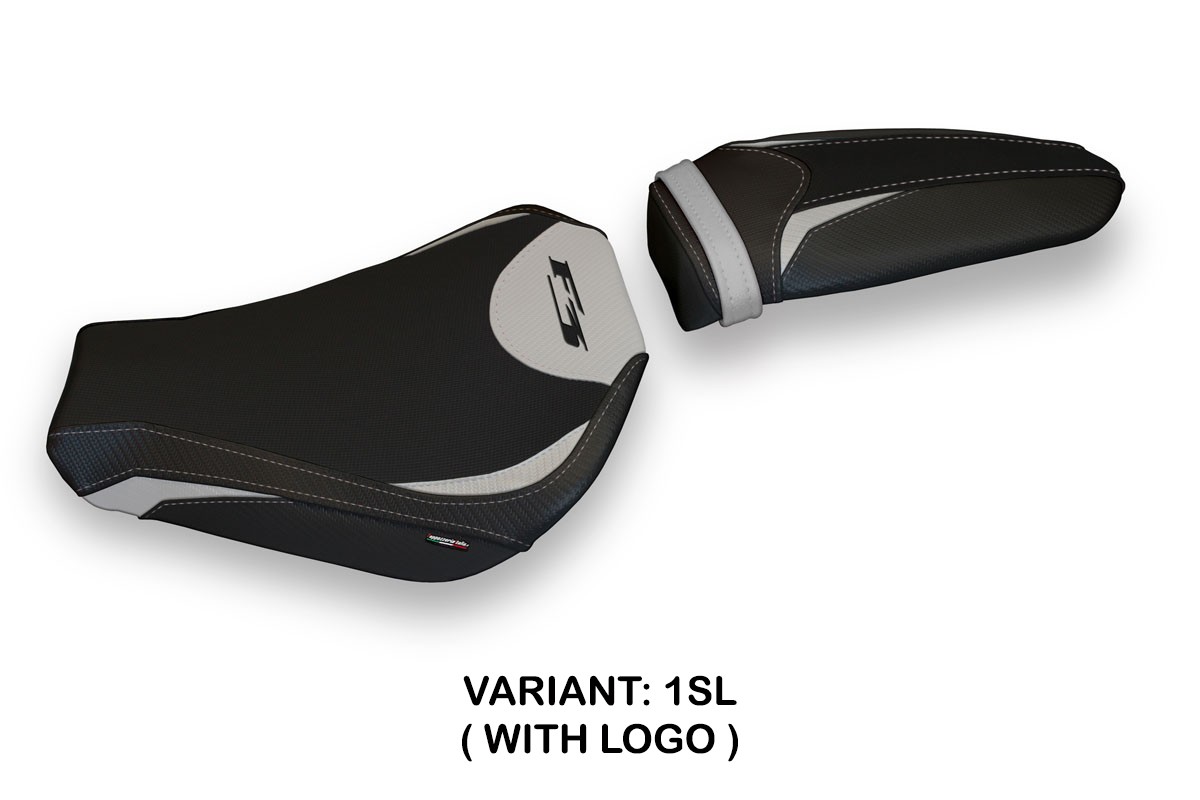 Rivestimento sella TPZ Tirana 1 Logo argento Mv Agusta F3 2012-2025