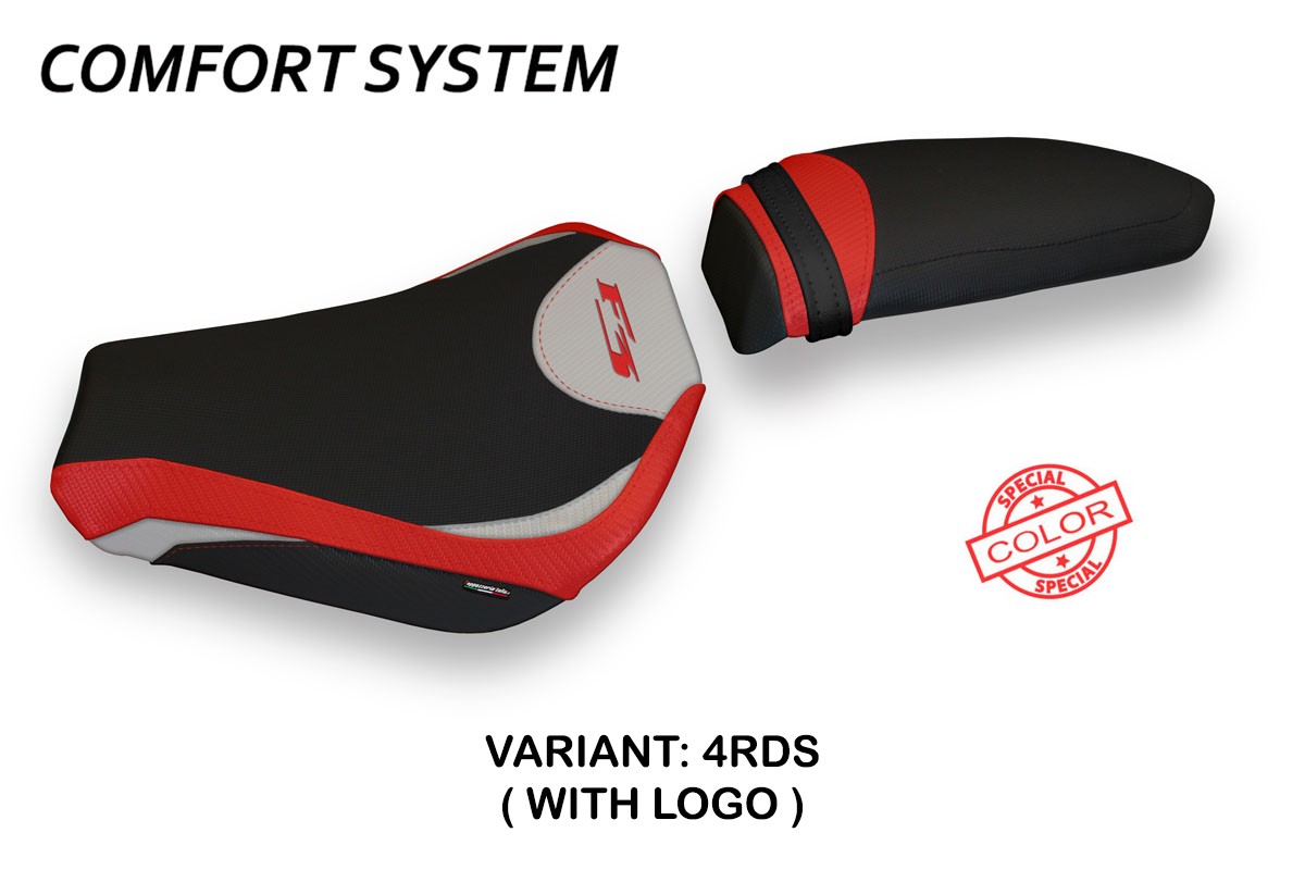 Rivestimento sella TPZ Zara Comfort Logo Special rosso-argento Mv Agusta F3 2012-2025