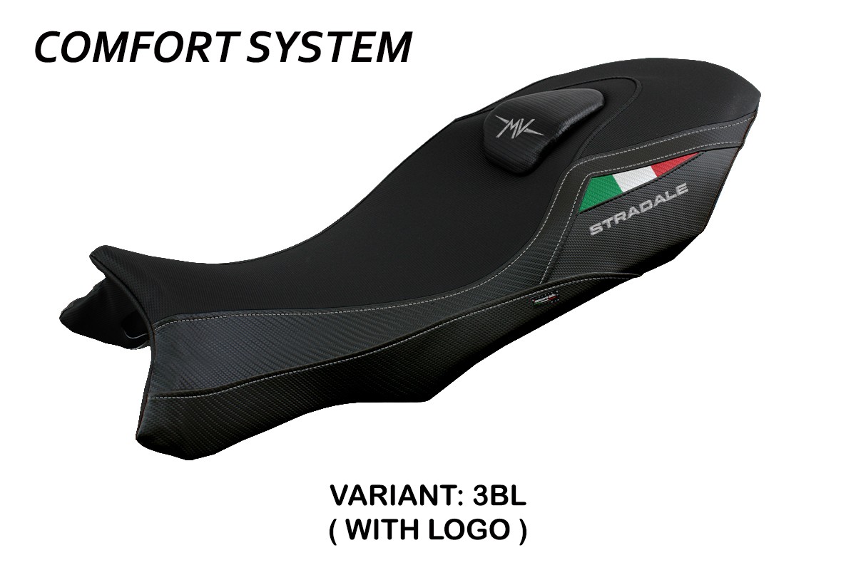 Rivestimento sella TPZ Loei Comfort Logo nero Mv Agusta Stradale 800 2015-2017