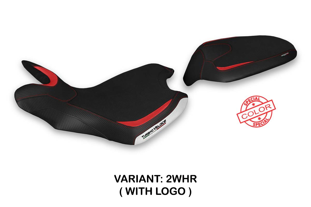 TPZ Balti Special white-red Saddle covering Logo Mv Agusta Turismo Veloce 2021-2025