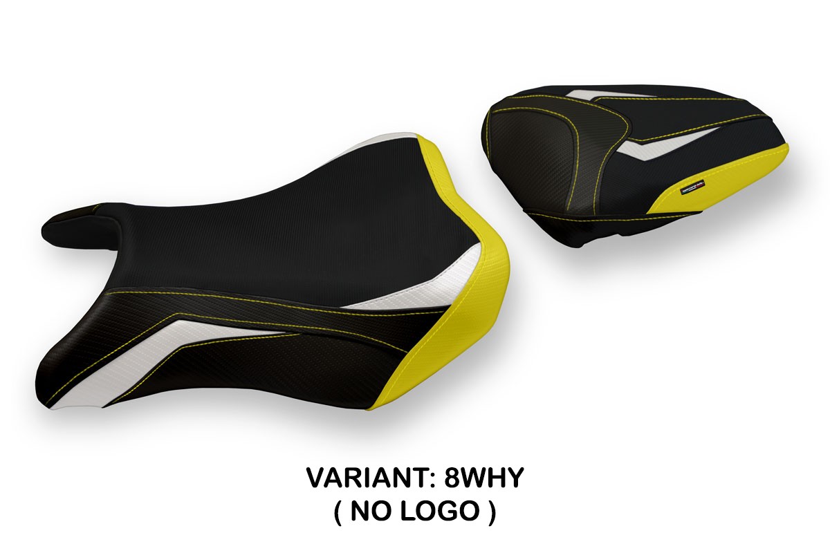 Rivestimento sella TPZ Derby Special bianco-giallo Suzuki GSXS750 2017-2021