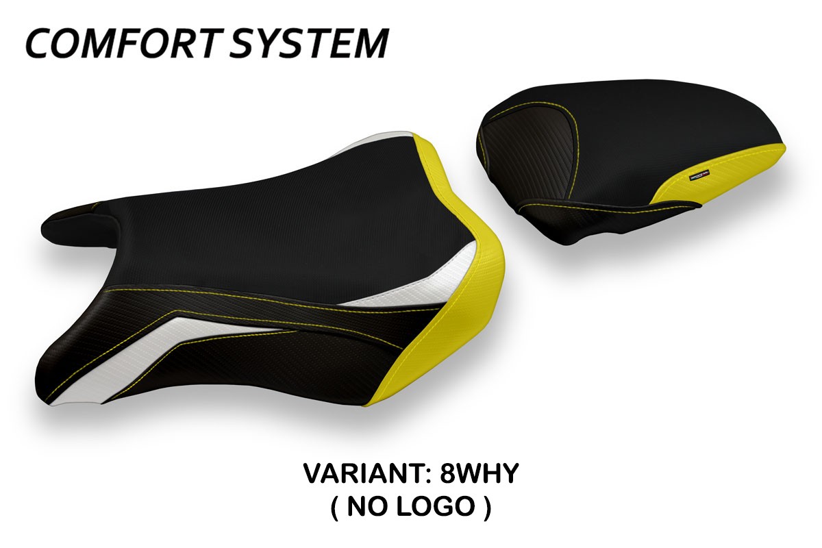 TPZ Hokota Comfort Special white-yellow Saddle covering Suzuki GSXS750 2017-2021