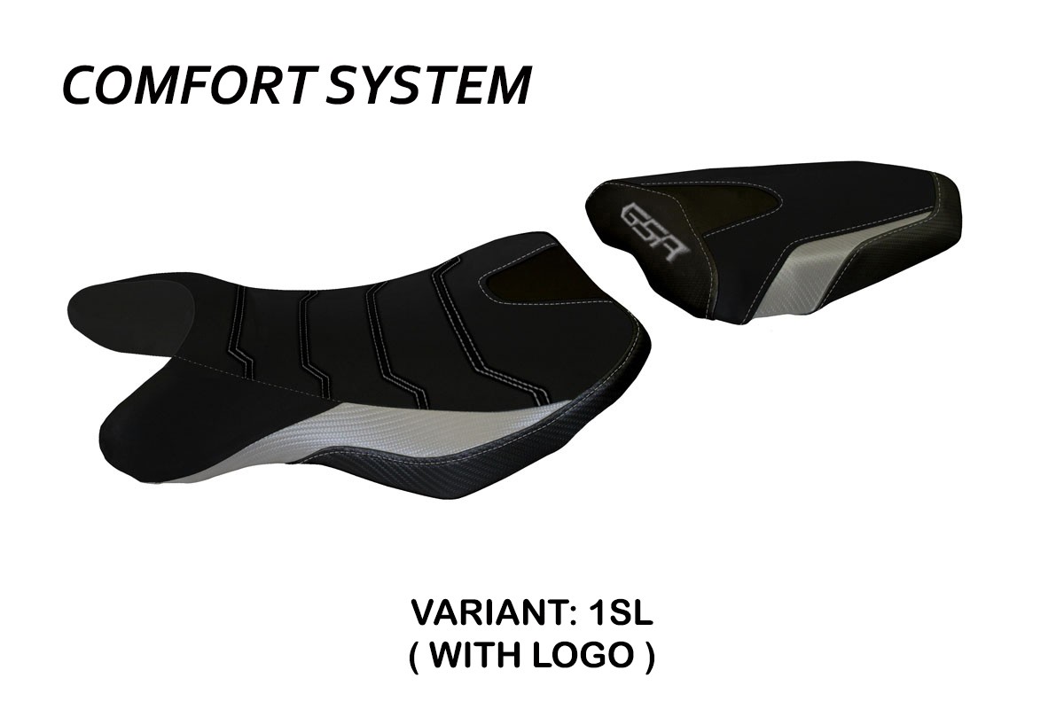 Rivestimento sella TPZ Siena 2 Comfort Logo argento Suzuki GSR750 2010-2017