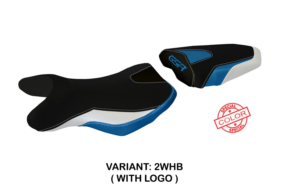 Rivestimento sella TPZ Siena Logo Special bianco-blu Suzuki GSR750 2010-2017