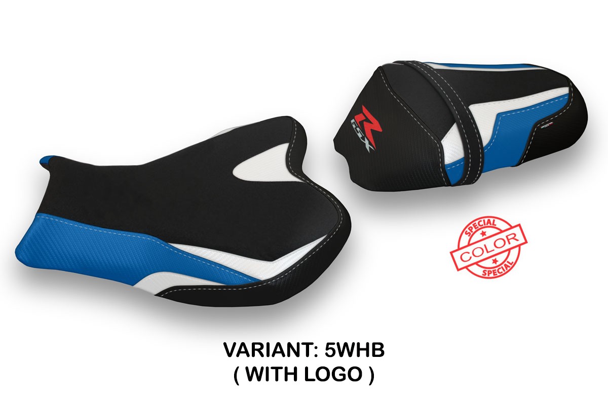 TPZ Cevio Special white-blue Saddle covering Logo Suzuki GSXR1000 2009-2016