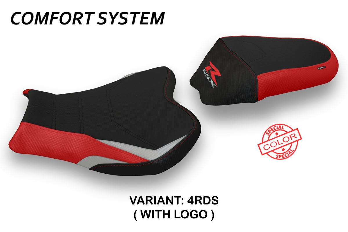 Rivestimento sella TPZ Itri 2 Comfort Logo Special rosso-argento Suzuki GSXR1000 2009-2016