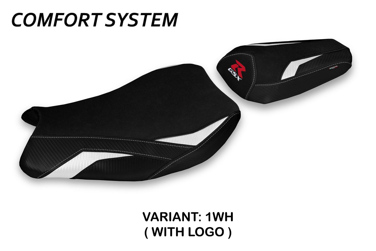 Rivestimento sella TPZ Paceco Comfort Logo bianco Suzuki GSXR1000 2017-2023
