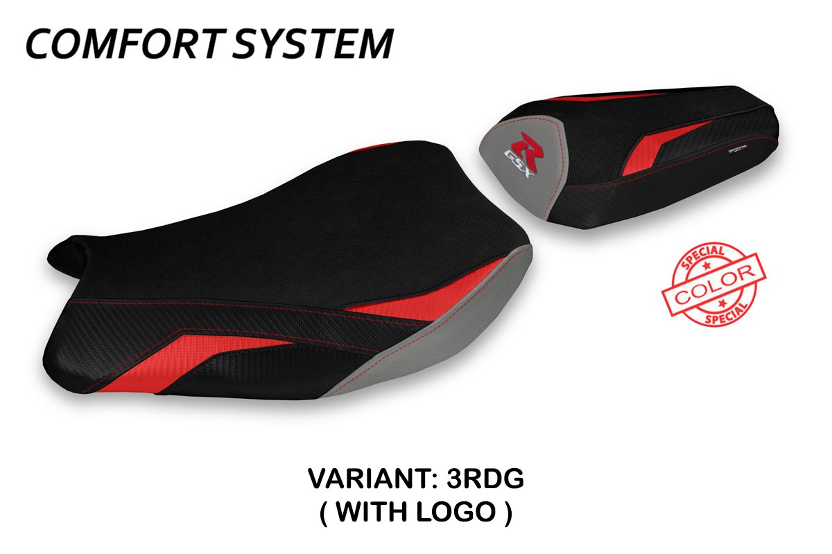 Rivestimento sella TPZ Paceco Comfort Logo Special rosso-grigio Suzuki GSXR1000 2017-2023