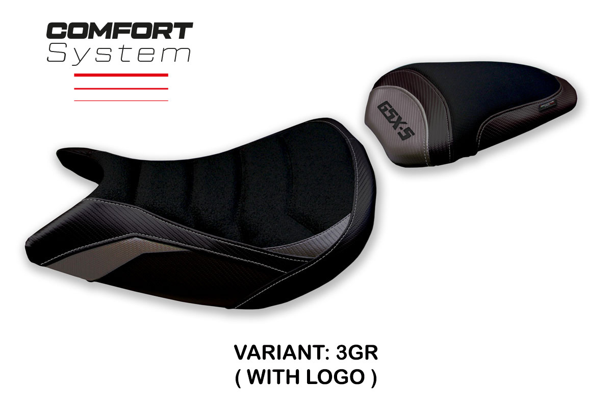 Rivestimento sella TPZ Lindi Comfort Logo grigio Suzuki GSXS1000 2021-2025