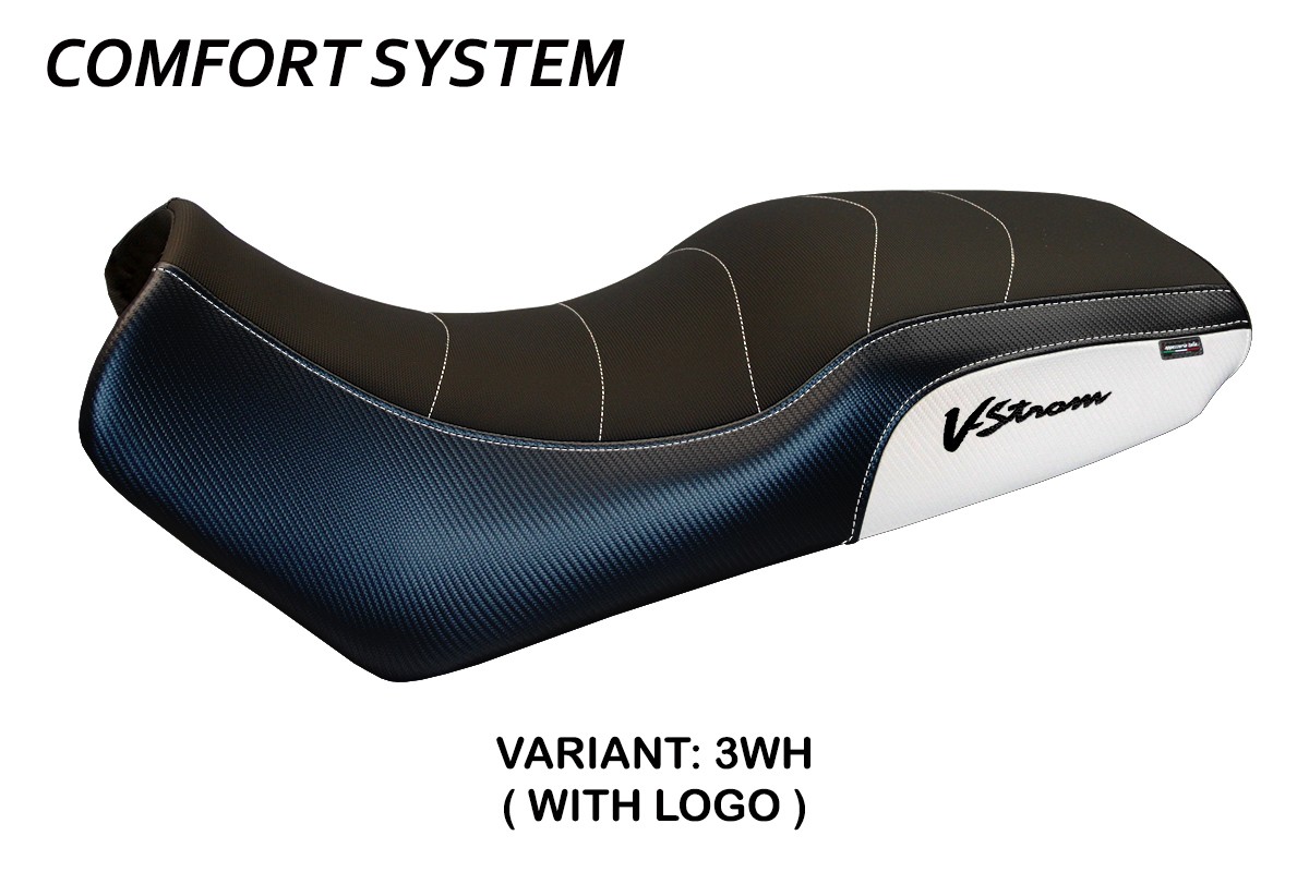 Rivestimento sella TPZ Melito Comfort Logo bianco Suzuki Vstrom 1000DL 2002-2008