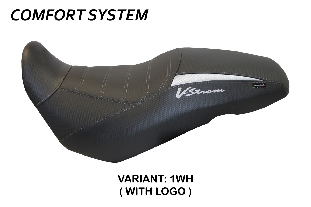 Rivestimento sella TPZ Georgia Comfort Logo bianco Suzuki Vstrom 650 2017-2024