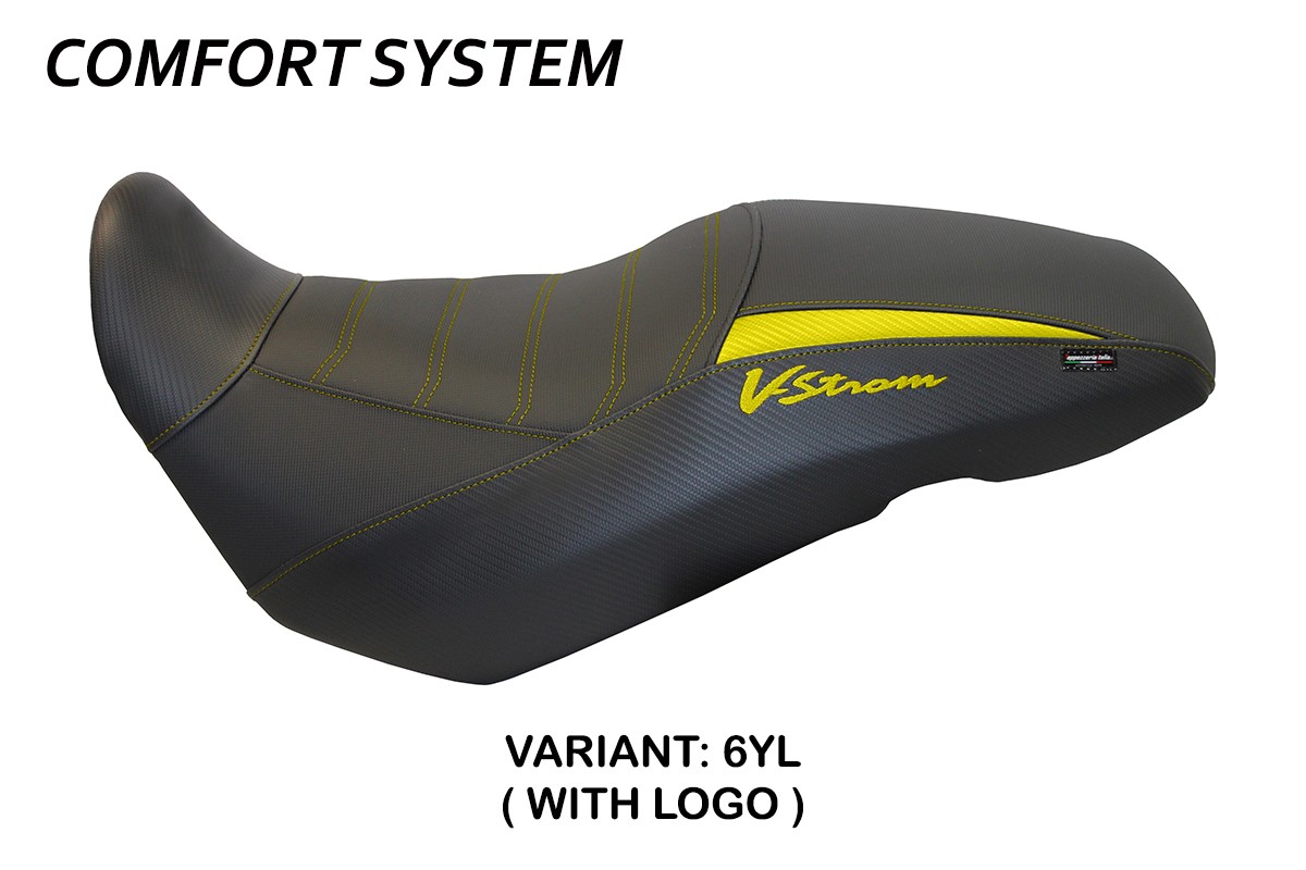 Rivestimento sella TPZ Georgia Comfort Logo giallo Suzuki Vstrom 650 2017-2024