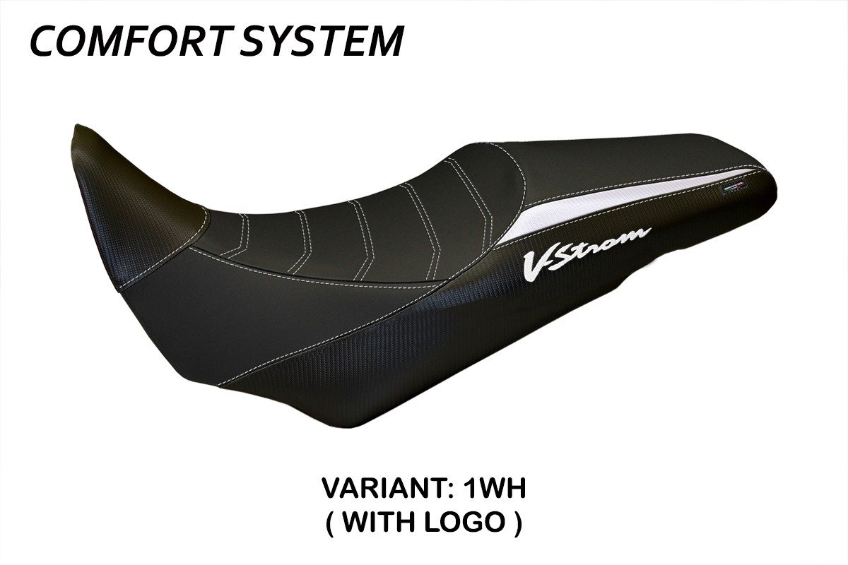 Rivestimento sella TPZ Palermo Comfort Logo bianco Suzuki Vstrom 1000 2014-2019