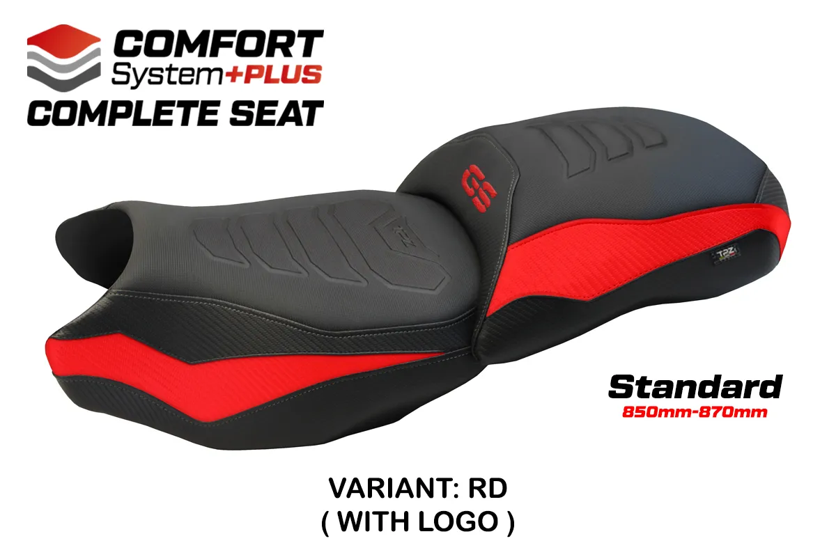 TPZ Paphos Comfort Plus Red Saddle Logo BMW R1250GS 2019-2023
