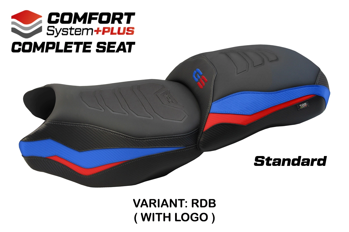 TPZ Paphos Comfort Plus Red-Blue Saddle Logo BMW R1250GS 2019-2023