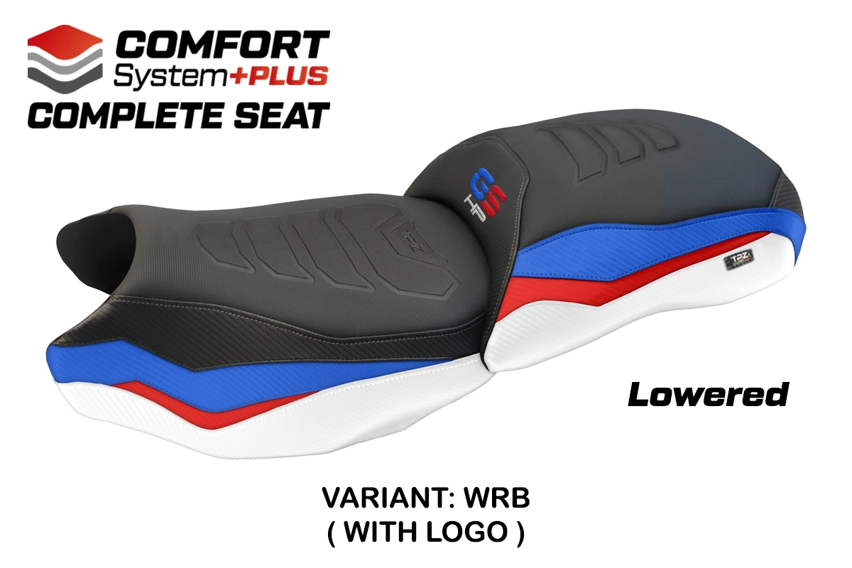 Sella Ribassata TPZ Paphos Comfort Plus Bianco-Rosso-Blu Logo BMW R1250GS 2019-2023