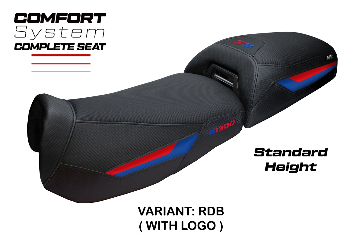 TPZ Aalen Comfort Red-Blue Saddle Logo BMW R1300GS Adventure 2024-2026