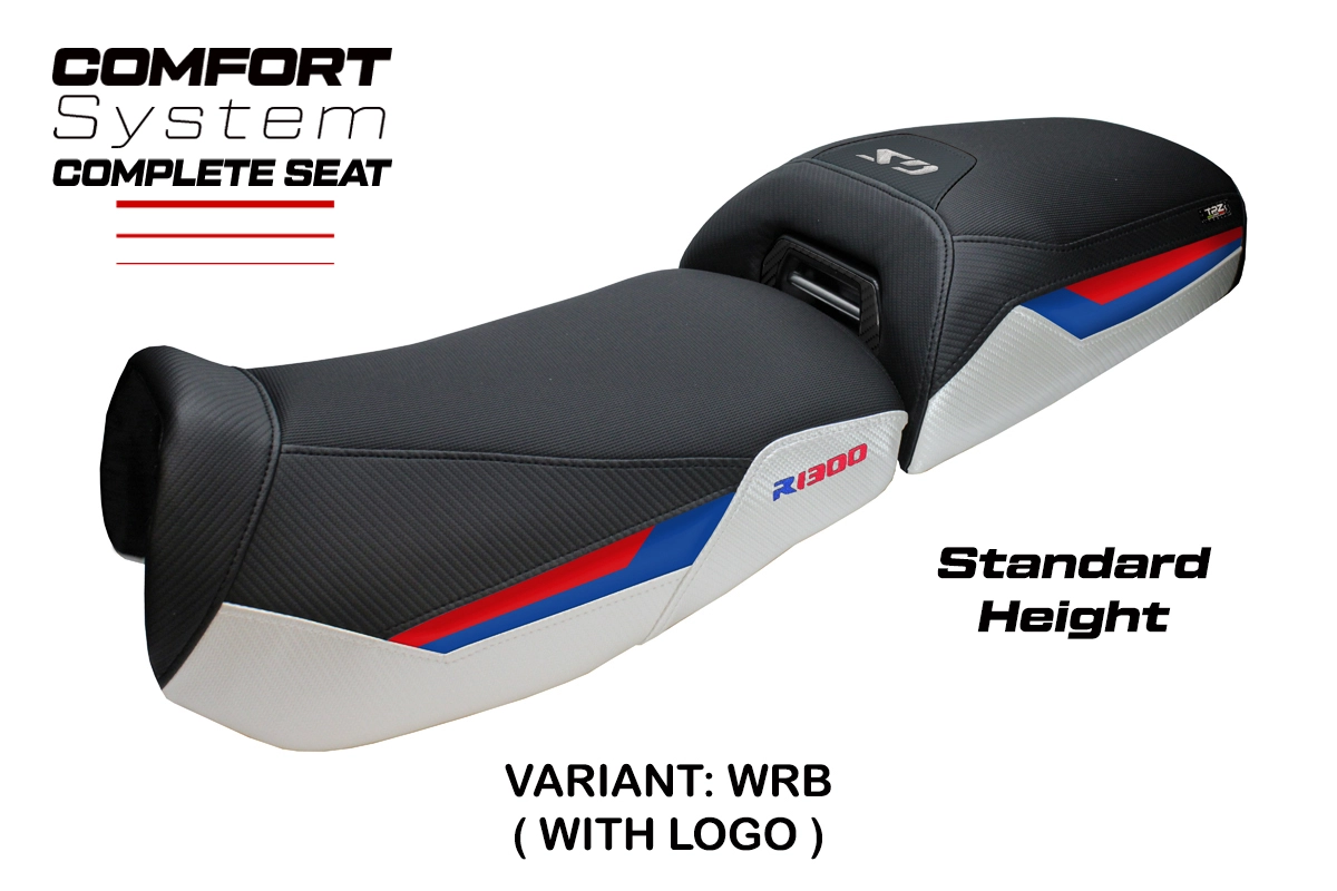 TPZ Aalen Comfort White-Red-Blue Saddle Logo BMW R1300GS Adventure 2024-2026