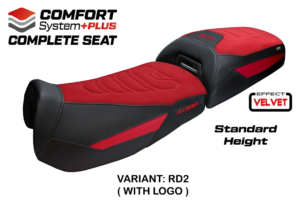 TPZ Aalen Comfort Plus Red-Velvet Saddle Logo BMW R1300GS Adventure 2024-2026