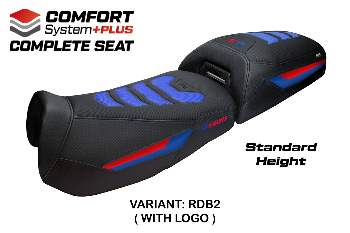 TPZ Aalen Comfort Plus Red-Blue Saddle Logo BMW R1300GS Adventure 2024-2026