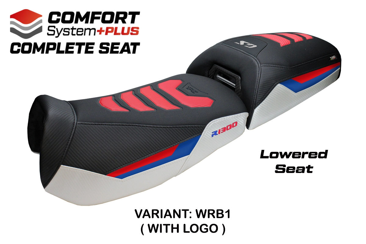 TPZ Saddle BMW R1300GS Adventure 2024-2026 Aalen Low Comfort Plus White-Blue-Red Logo
