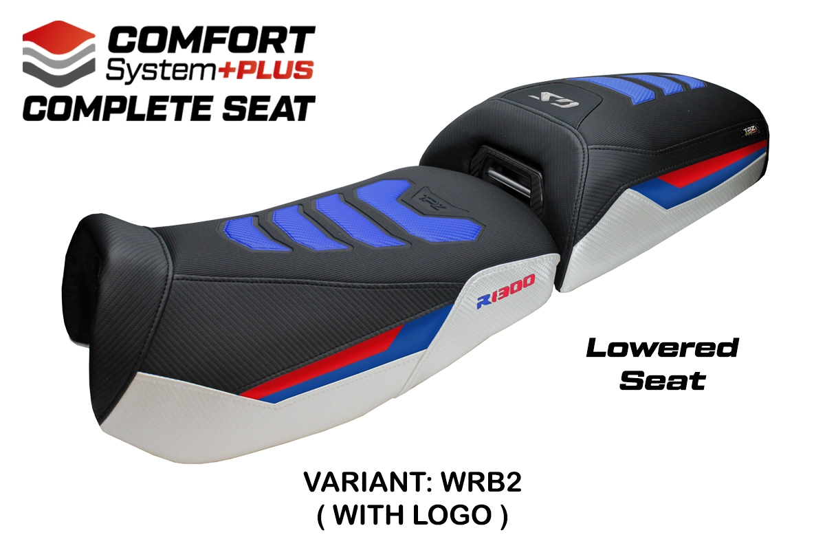 TPZ Aalen Low Comfort Plus White-Red-Blue Saddle Logo BMW R1300GS Adventure 2024-2026