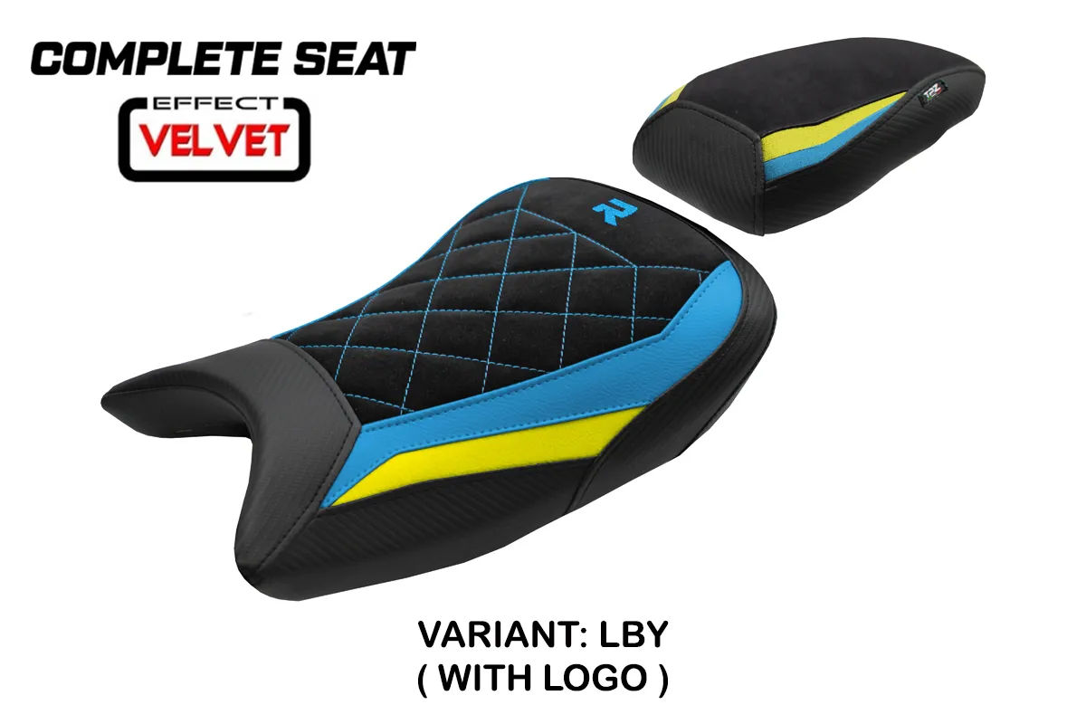 TPZ Saddle BMW S1000R 2021-2026 Bexley Velvet Yellow-Blue Logo