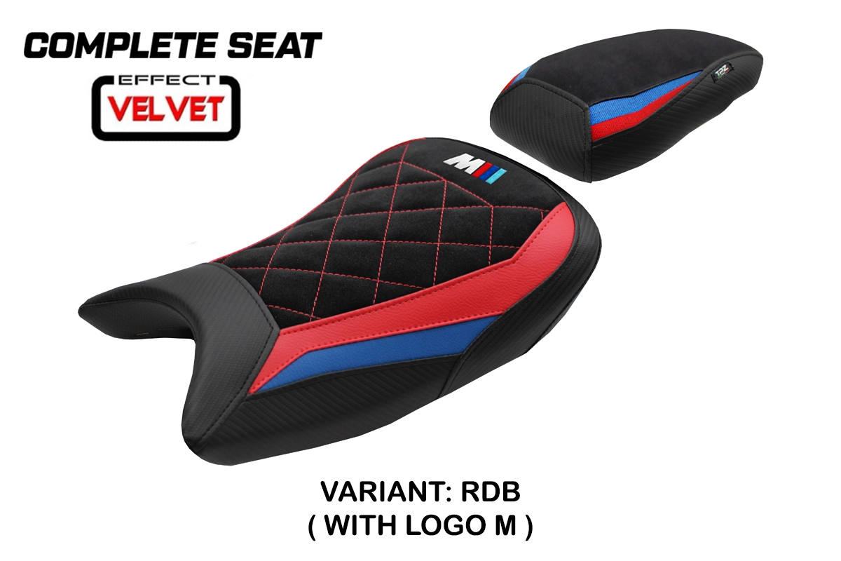 TPZ Saddle BMW S1000R 2021-2026 Bexley Velvet Red-Blue M-Logo