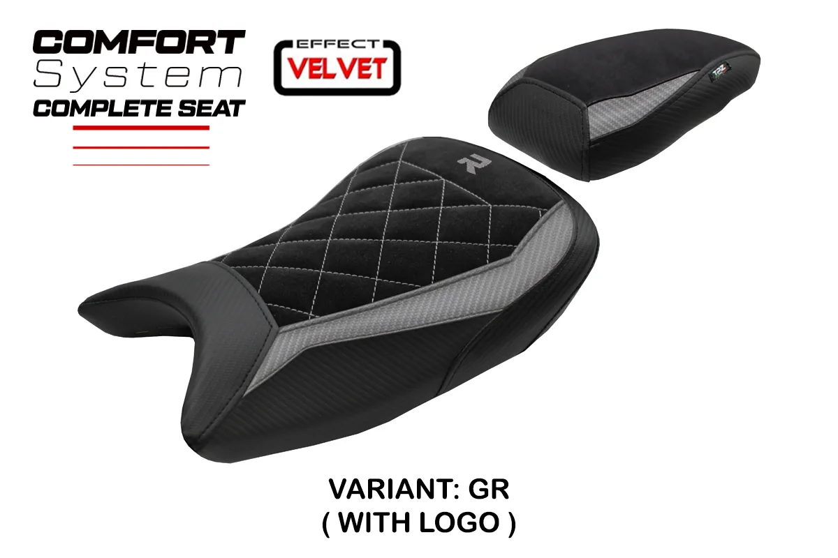 TPZ Saddle BMW S1000R 2021-2026 Bexley Velvet Comfort Grey Logo