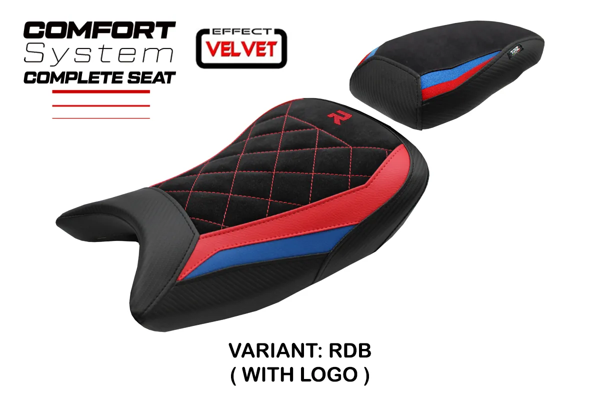 TPZ Saddle BMW S1000R 2021-2026 Bexley Velvet Comfort Red-Blue Logo
