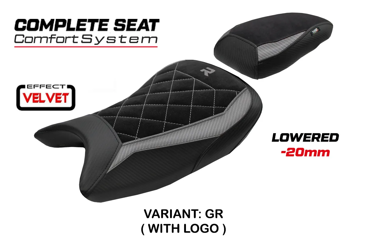 TPZ Bexley Low Velvet Comfort Grey Saddle Logo BMW S1000R 2021-2026