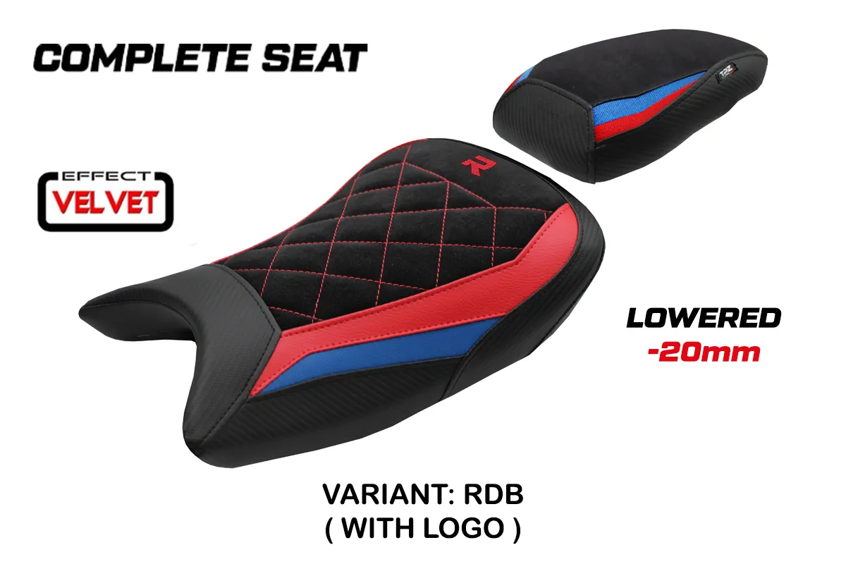 TPZ Bexley Low Velvet Red-Blue Saddle Logo BMW S1000R 2021-2026